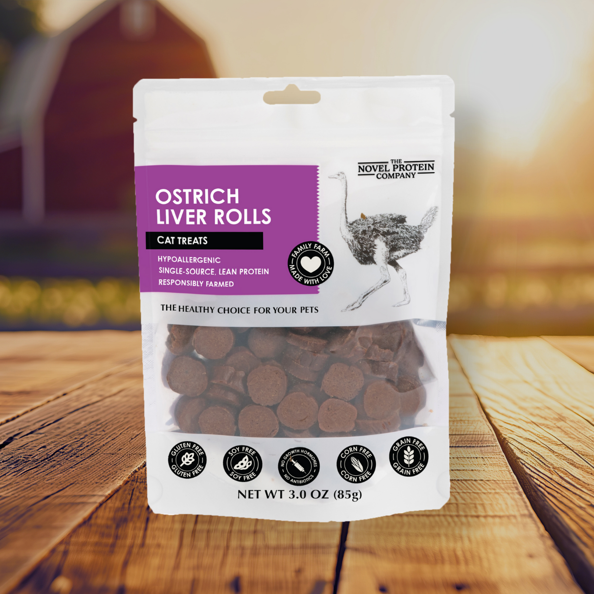 The Novel Protein Company Ostrich Liver Rolls, Farm-To-Bowl