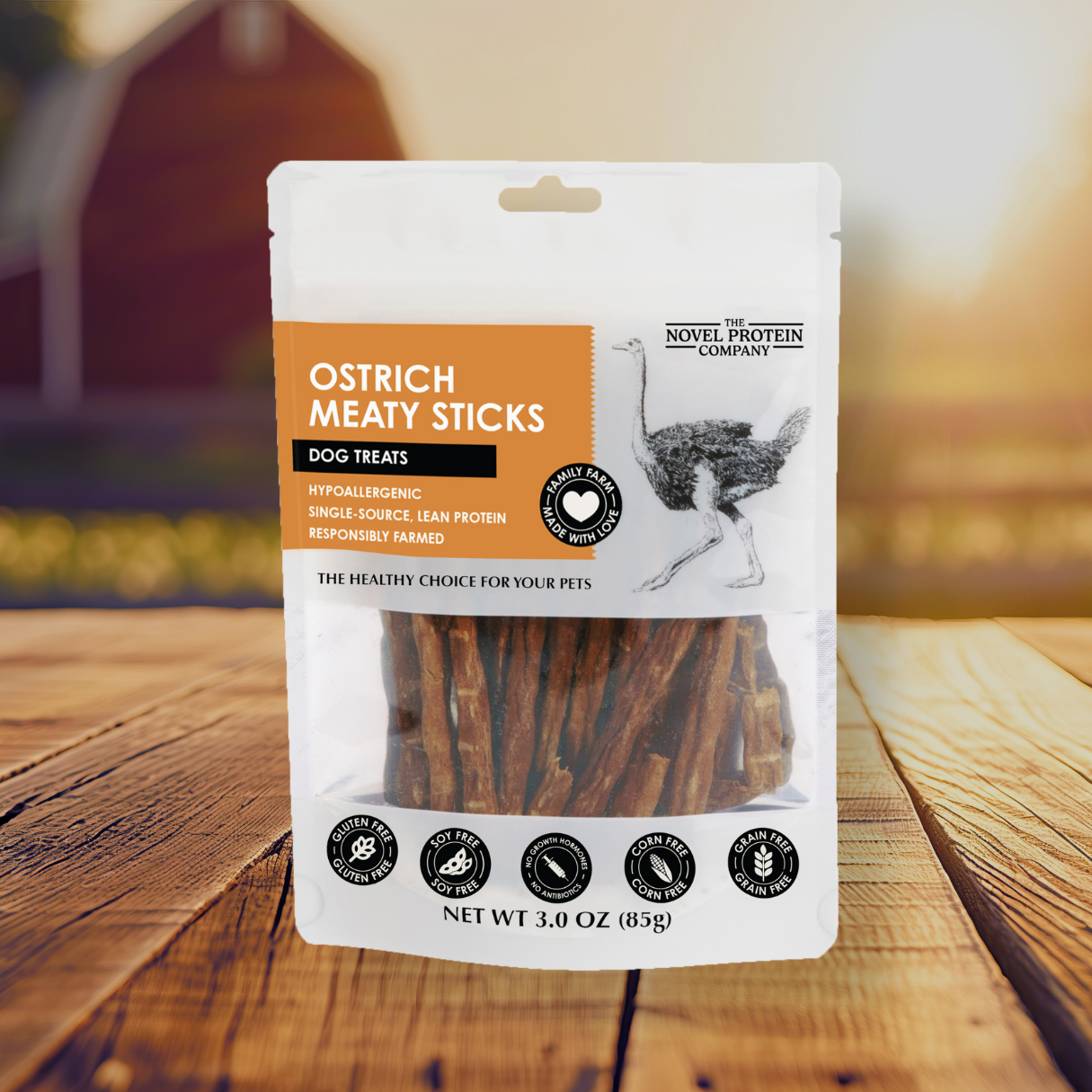 The Novel Protein Company Ostrich Meaty Sticks - Farm-To-Bowl