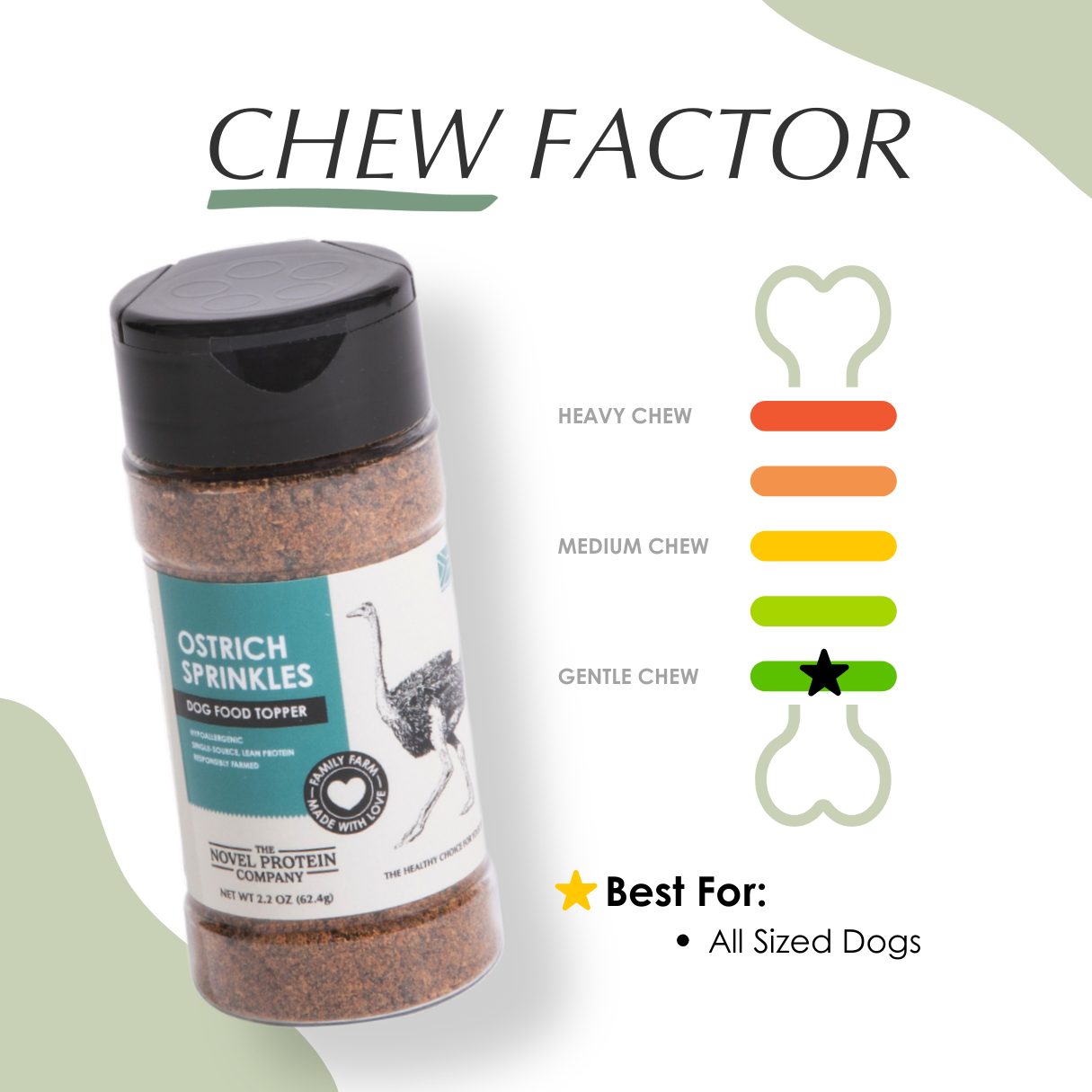 The Novel Protein Company Ostrich Sprinkles Chew Factor